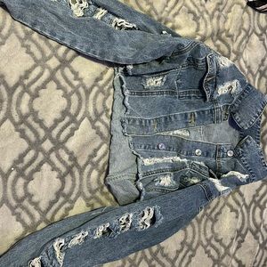 Light washed ripped Jean jacket